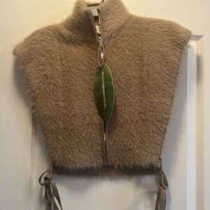 Farm Rio Caramel Fuzzy Vest size small